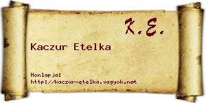 Kaczur Etelka névjegykártya